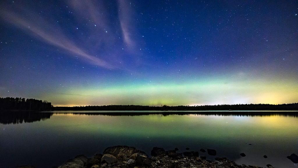 Revontulet Raisiossa 3. marraskuuta 2015. Kuva: Timo Oksanen