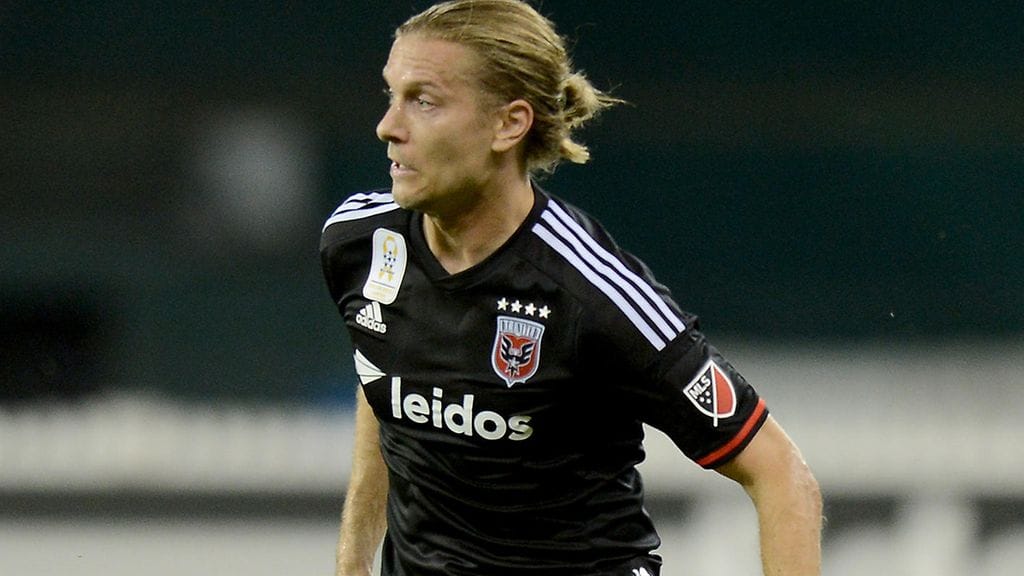 Markus Halsti D. C. Unitedin paidassa syyskuussa.