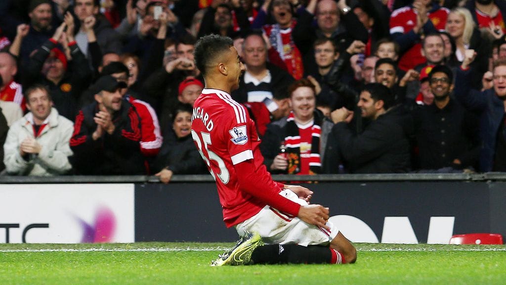 Jesse Lingard tuuletti lauantaina uransa ensimmäistä maaliaan Manchester Unitedin riveissä.