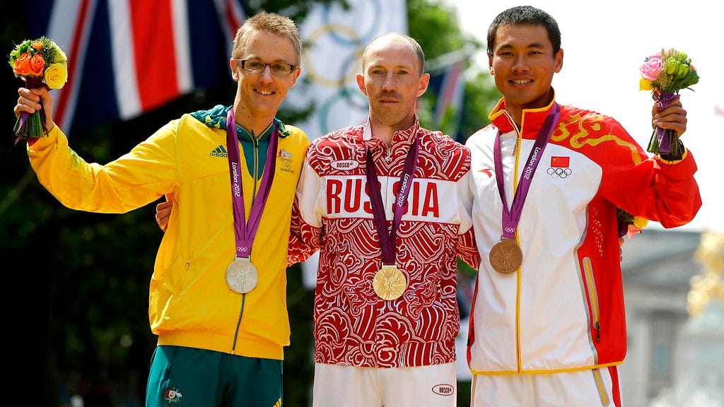 Jared Tallent , Sergei Kirdjapkin ja Si Tianfeng kävelivät mitaleille Lontoossa.