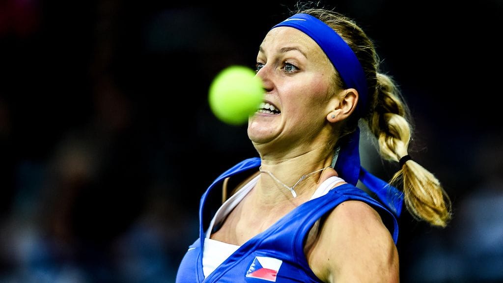 Petra Kvitova oli saada nenilleen finaaliavauksessa.