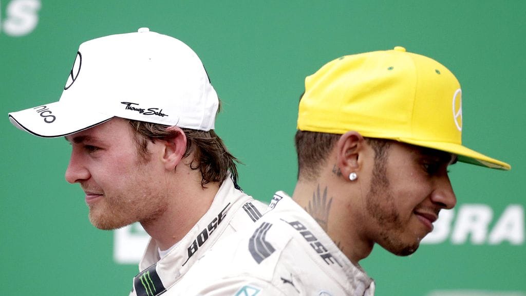 Nico Rosberg ja Lewis Hamilton.