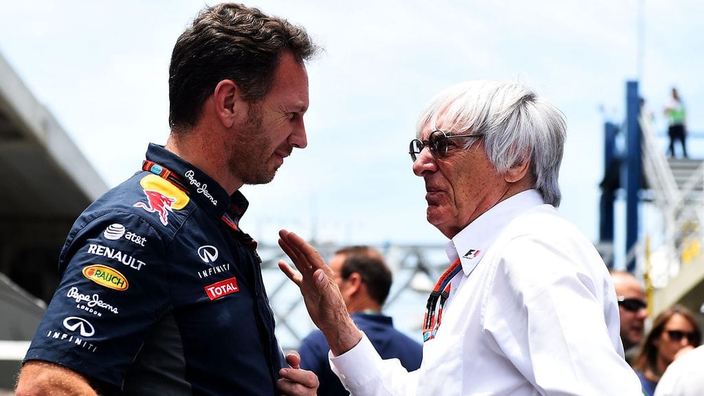 Christian Horner ja Bernie Ecclestone keskustelivat Brasiliassa.