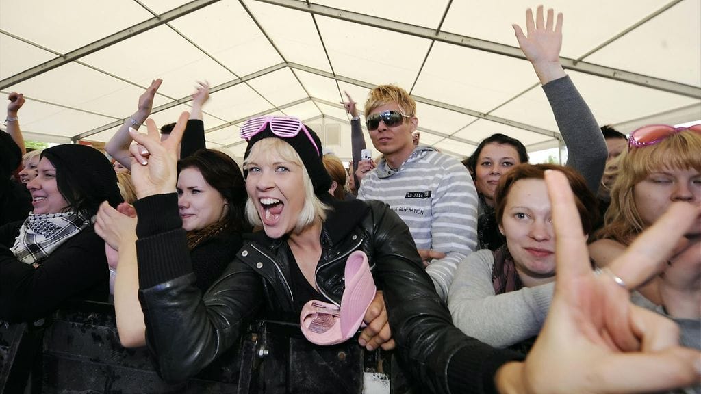 Yleisöä RMJ Party Camp -festivaaleilla Porissa, 19. kesäkuuta 2009