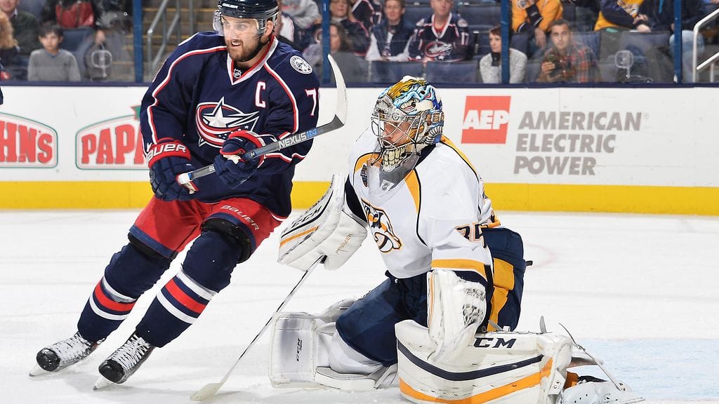 Pekka Rinne joutui taipumaan Columbuksen vieraana.