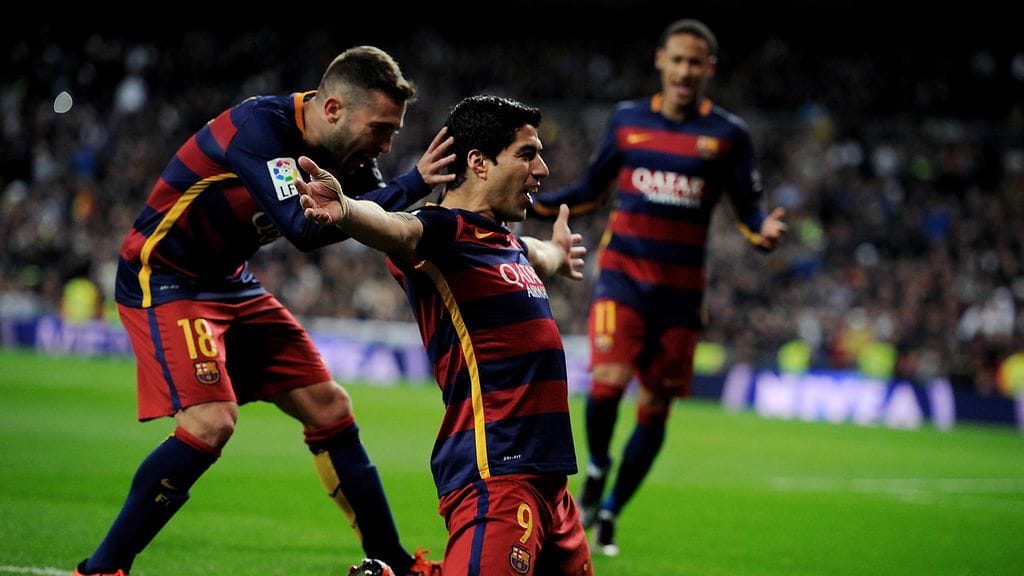 Luis Suarez niittasi Barcelonan 1-0- ja 4-0-maalit