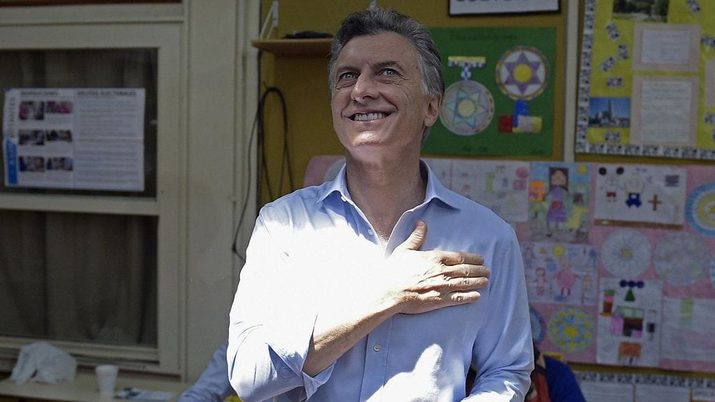 Mauricio Macri kuvattuna eilen 22.11.2015.