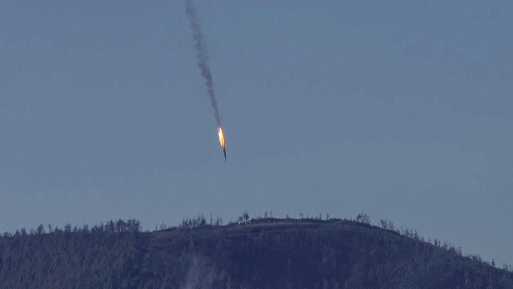 Venäjän version mukaan kone ammuttiin alas Syyrian puolella.