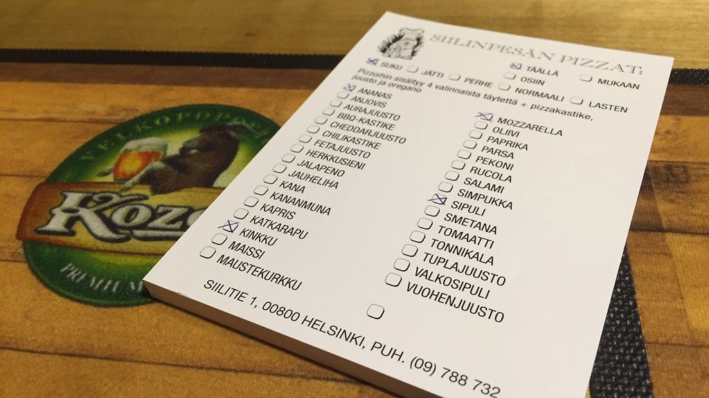 Ravintola Siilinpesä pizzatilaus