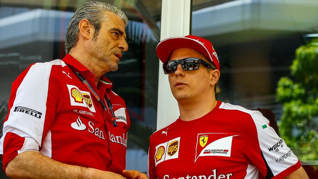 Maurizio Arrivabene ja Kimi Räikkönen.