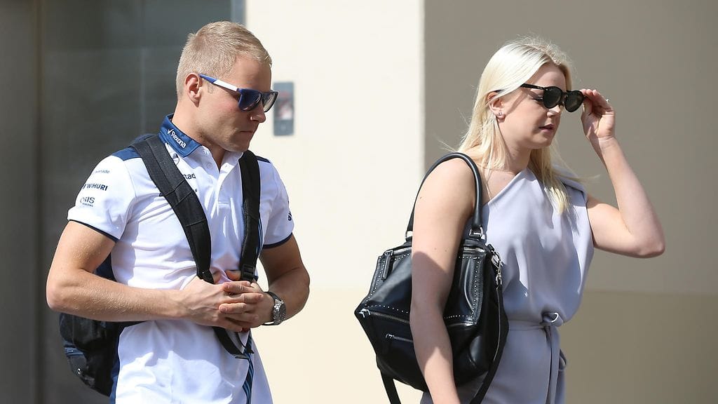 Valtteri Bottas ja Emilia Pikkarainen Abu Dhabissa 29.11.2015 1