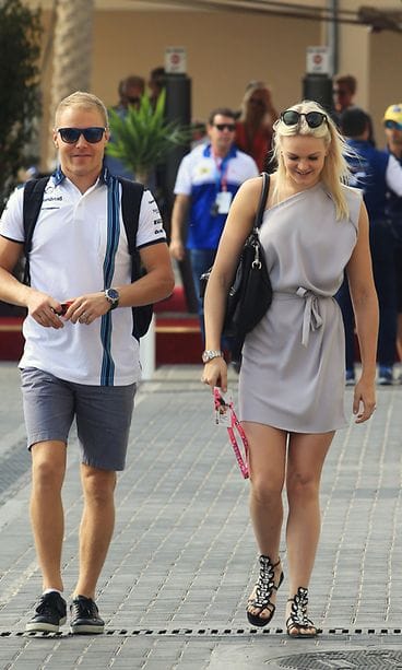 Valtteri Bottas ja Emilia Pikkarainen Abu Dhabi 29.11.2015 2
