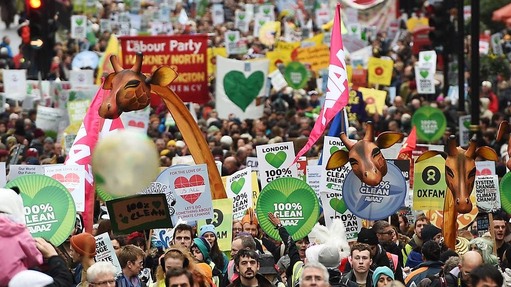 Muunmuassa Lontoossa järjestettiin tänään ilmastomarssi.