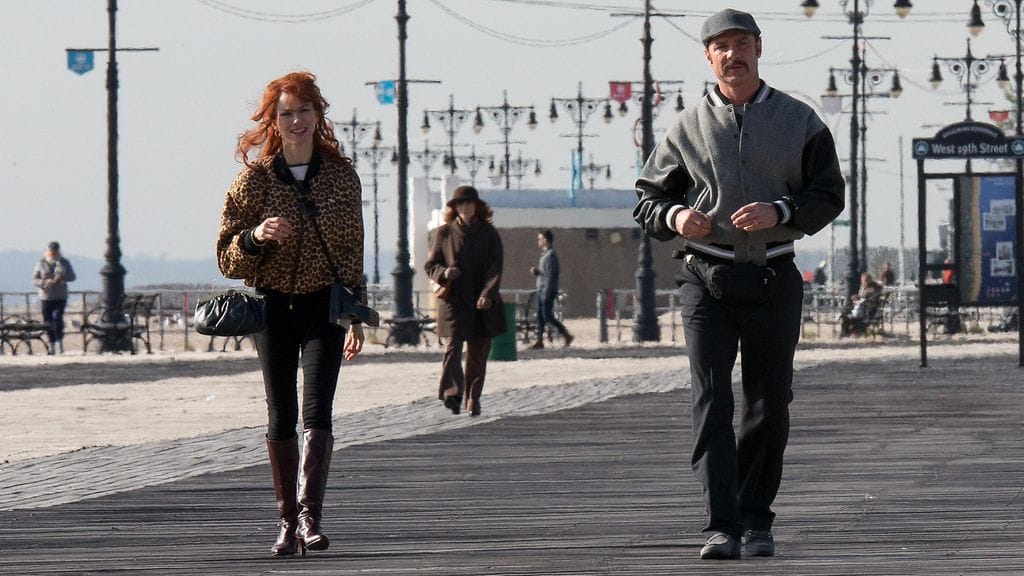 Naomi Watts ja Liev Schreiber kuvauksissa New Yorkissa.