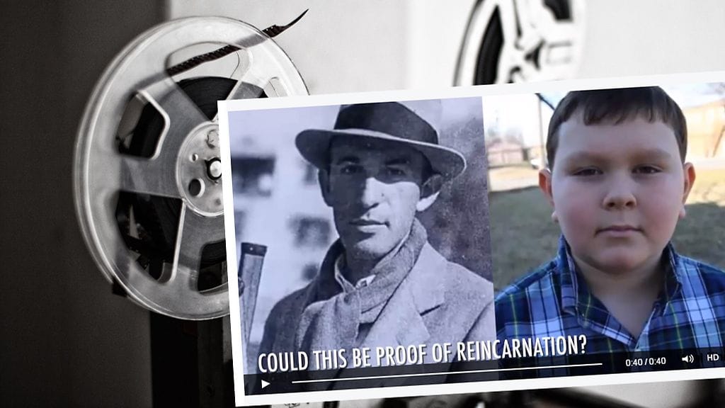 Mustavalkoisessa kuvassa vasemmalla näyttelijä Marty Martyn ja oikealla 5-vuotias Ryan Hammons.