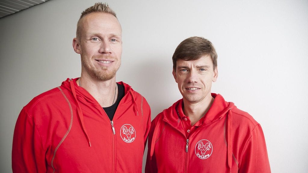 Passari Mikko Esko ja valmentaja Ugis Krastins