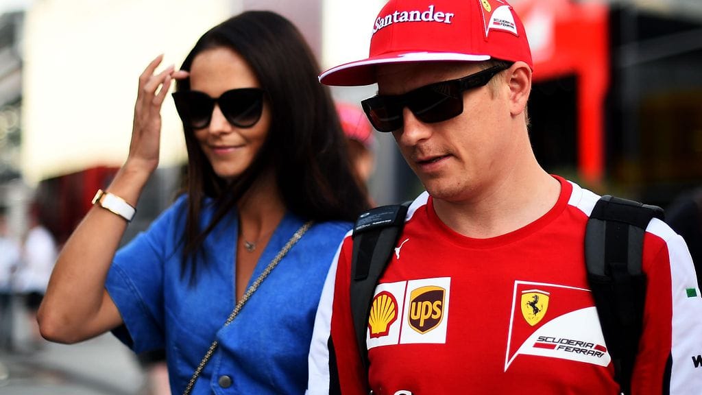 Kimi Räikkönen ja Minttu Virtanen viime heinäkuussa Hungaroringillä.