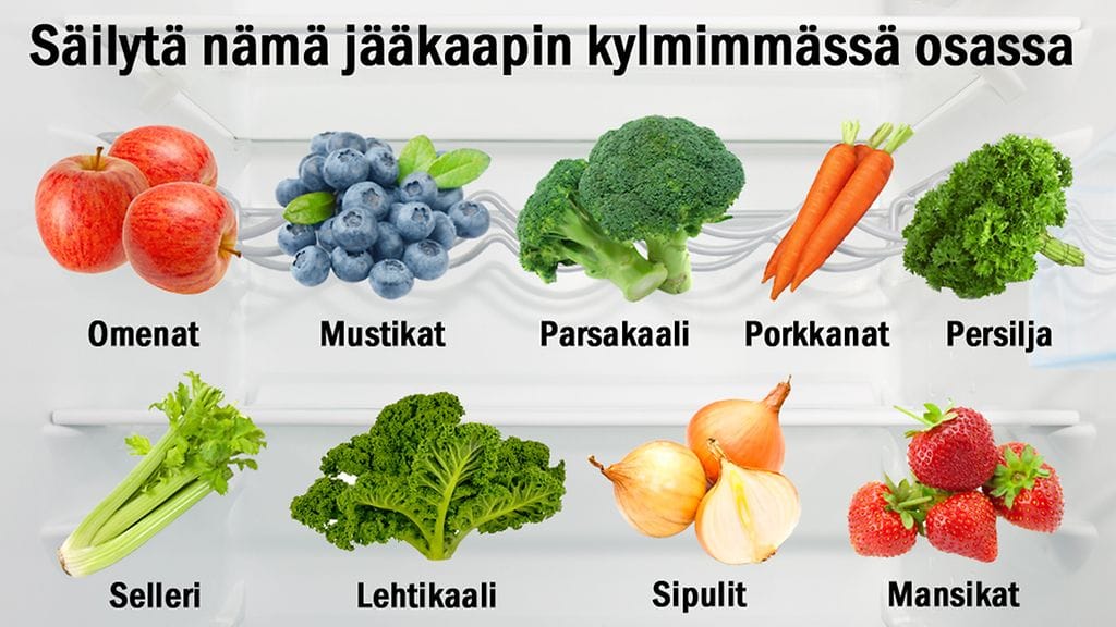 Vihannekset ja jääkaappi