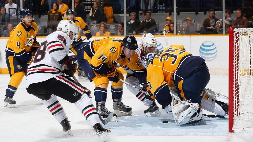 Patrick Kane ohitti Pekka Rinteen päätöserän alussa