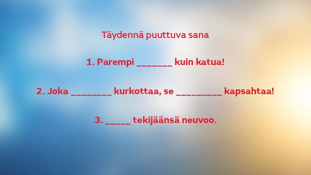 Kokeile muistikerhonvetäjän harjoituksia.