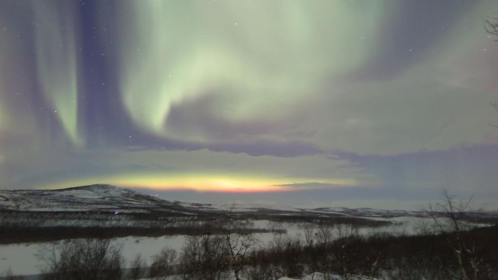 Revontulia 10. joulukuuta 2015. Kuva: Antero Pesonen, Utsjoki