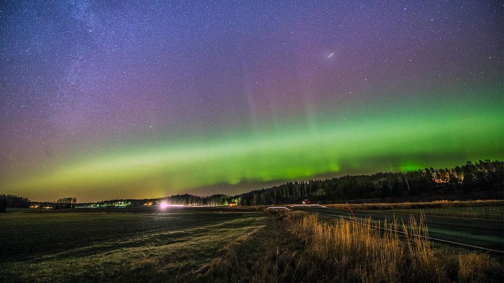 Revontulet Porvoossa 14. joulukuuta 2015. Kuva: Niko Laurila