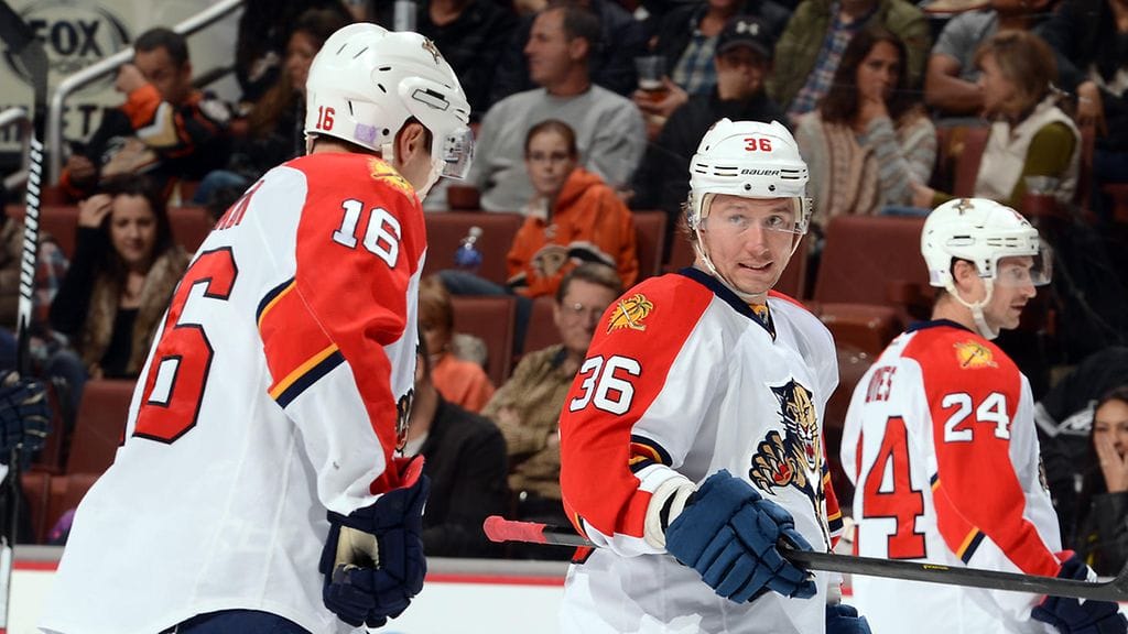 Aleksander Barkov ja Jussi Jokinen (arkistokuva)