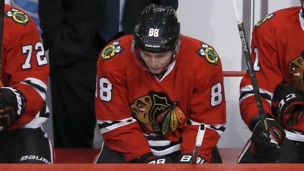 Patrick Kane jäi tehoitta tiistaina kotihallissaan.