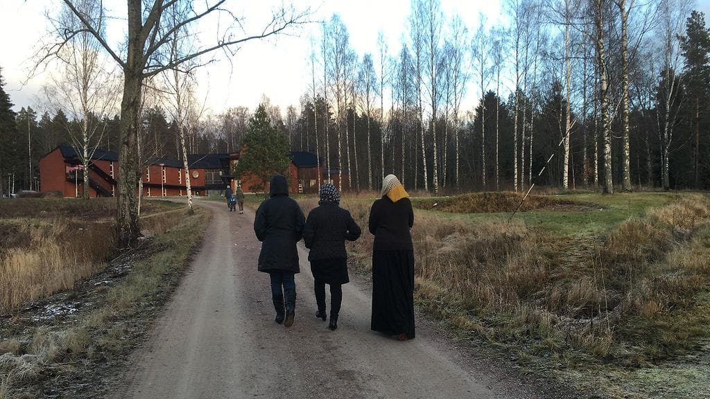 Turvapaikanhakijoita Aavarannan vastaanottokeskuksessa.