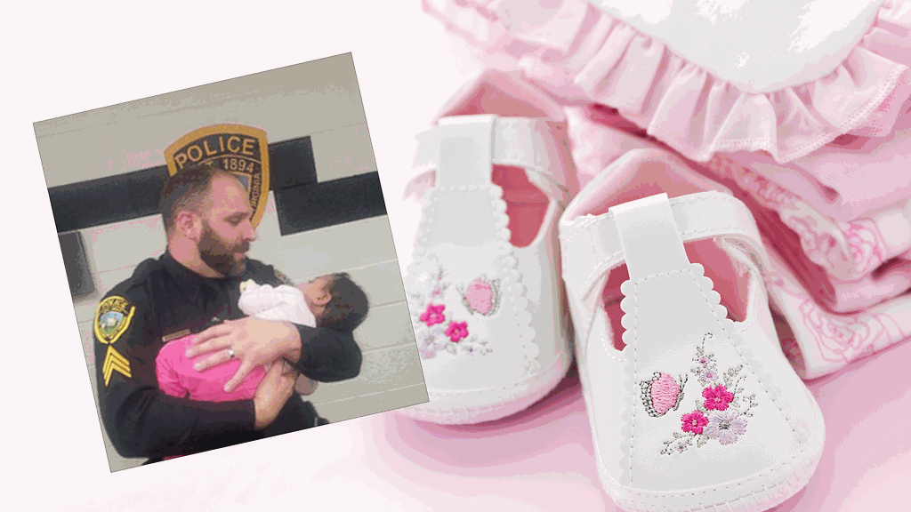 Poliisi ja tämän pelastama lapsi. Tämä kuva lämmittää monia sydämiä.