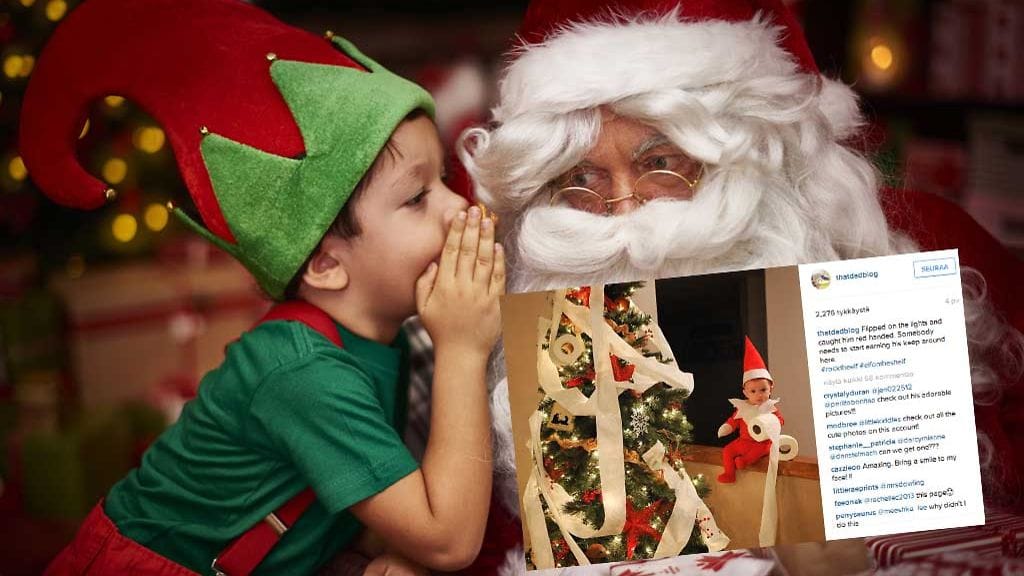 Suloinen pikkutonttu ilahduttaa Instagram-kuvissa.