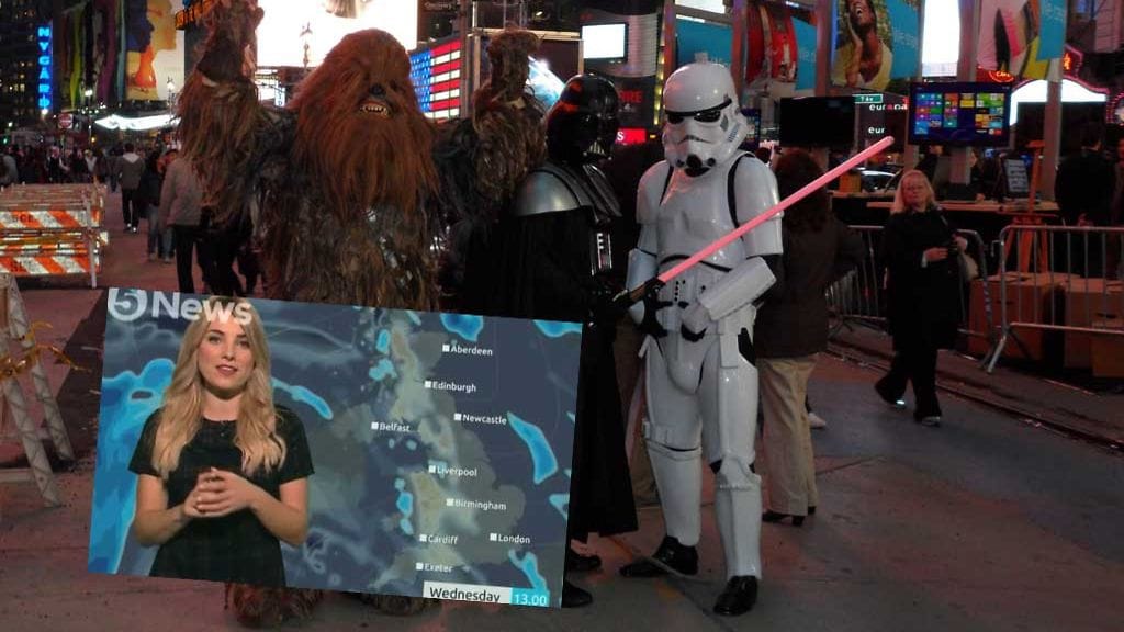 Brittien säätiedotuksessa kuultiin Star Wars -elokuvista tuttua sanastoa.
