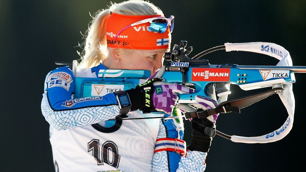 Kaisa Mäkäräinen ampui yhden sakon takaa-ajokilpailussa.