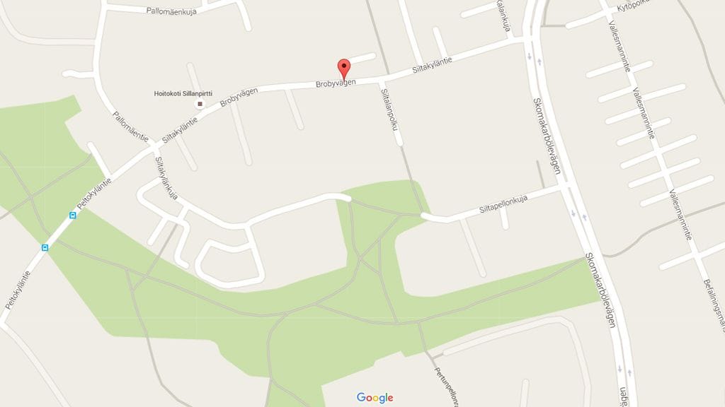 Kuvakaappaus Googlen karttapalvelusta.