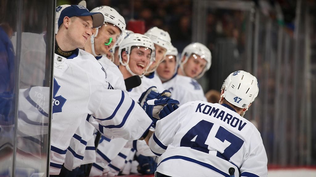 Leo Komarov tuuletti maanantaina kahdesti.