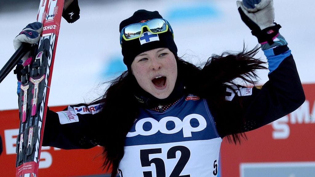 Krista Pärmäkoski juhli Toblachissa.