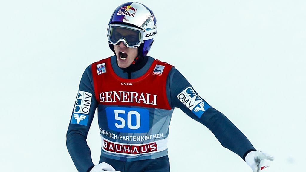 Gregor Schlierenzauer nähdään Keski-Euroopan mäkiviikolla.