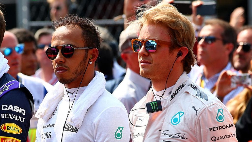Lewis Hamilton ja Nico Rosberg Meksikossa 2015