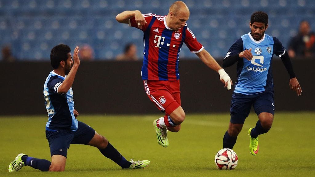 Arjen Robbenin (kesk.) edustama Bayern München kohtasi Al-Hilalin viime tammikuussa. Bayern voitti ottelun 4-1.