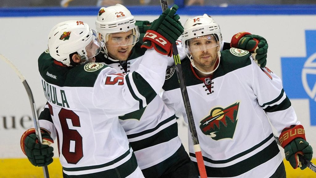 Erik Haulan, Nino Niederreiterin ja Justin Fontainen ketju oli iskussa St. Louisissa.