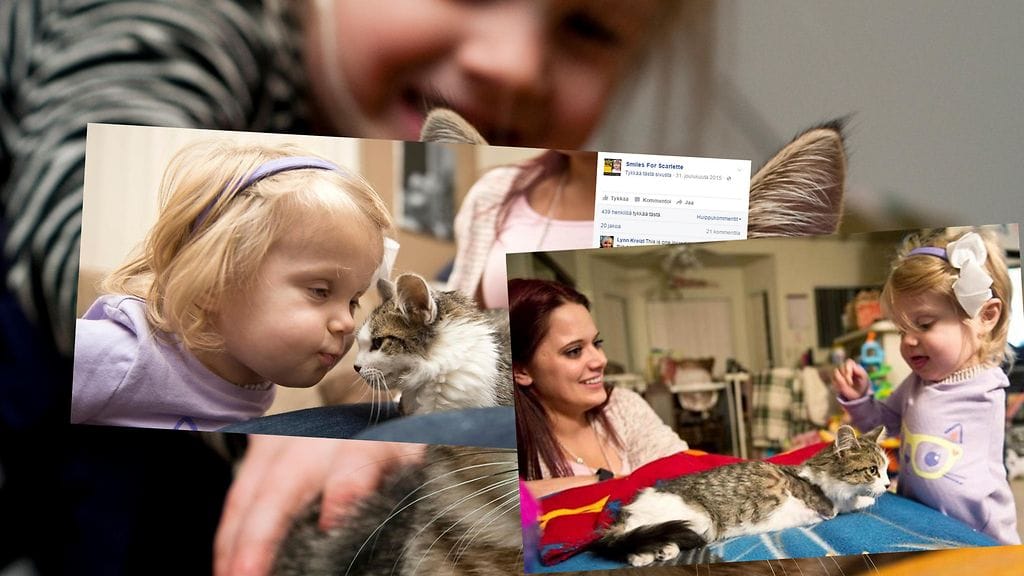 Kätensä menettänyt pikkutyttö sai uskolliseksi ystäväkseen ramman kissan.