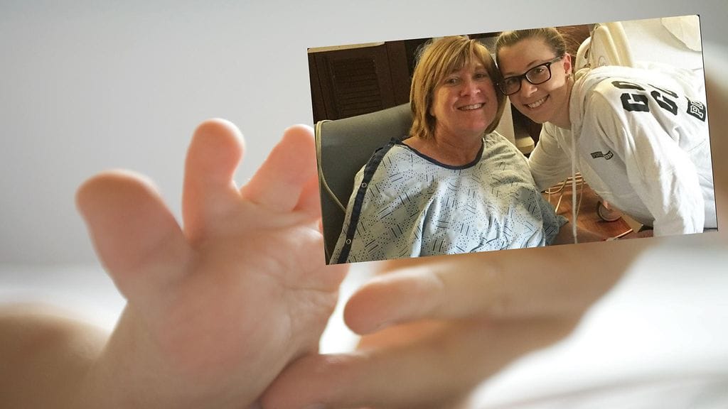 Koko perhe oli mukana, kun Tracey synnytti oman lapsenlapsensa.