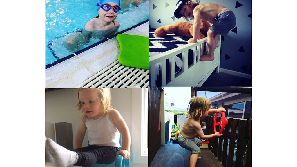 Tämä urheilullinen kolmevuotias harrastaa kaikenlaista liikuntaa.