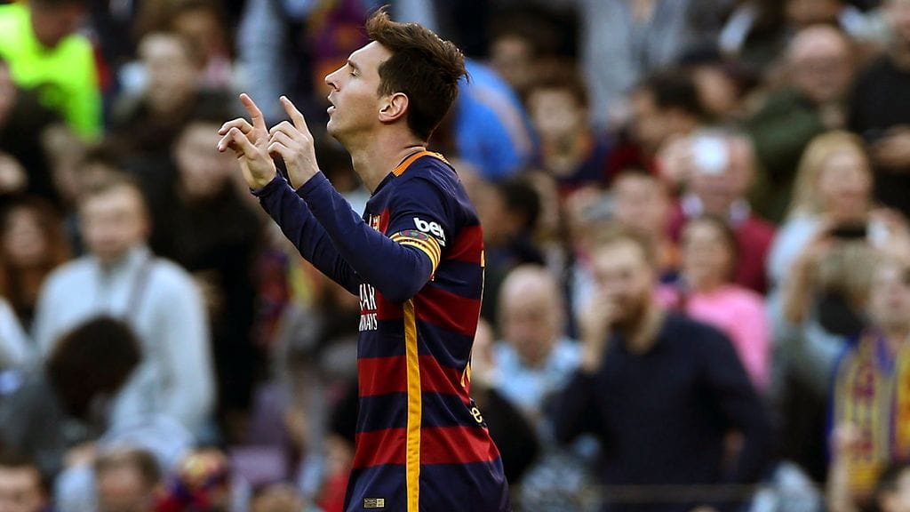 Lionel Messi viimeisteli Barcelonan kolme ensimmäistä maalia.