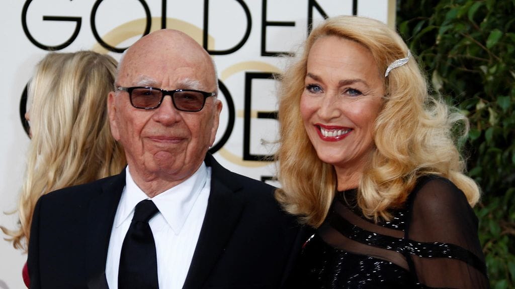 Rupert Murdoch ja Jerry Hall Golden Globe -gaalassa 10. tammikuuta 2016.