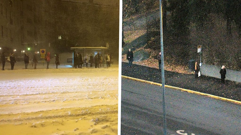 Helsinki tiistaina (vas.) ja viitisen vuotta sitten.