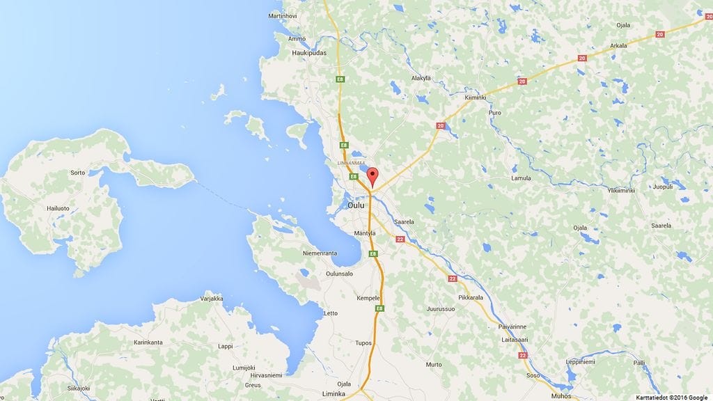 Muurahaishappotuotannon kaasunkäsittelyssä ilmennyt häiriö levitti illalla pahaa hajua Oulun Takalaanilan kaupunginosassa. Kuva: Google Maps