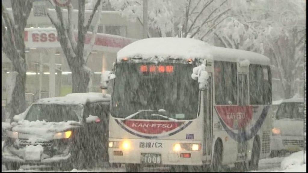 Lumimyrsky sekoitti liikenteen tammikuun puolivälissä Japanissa.