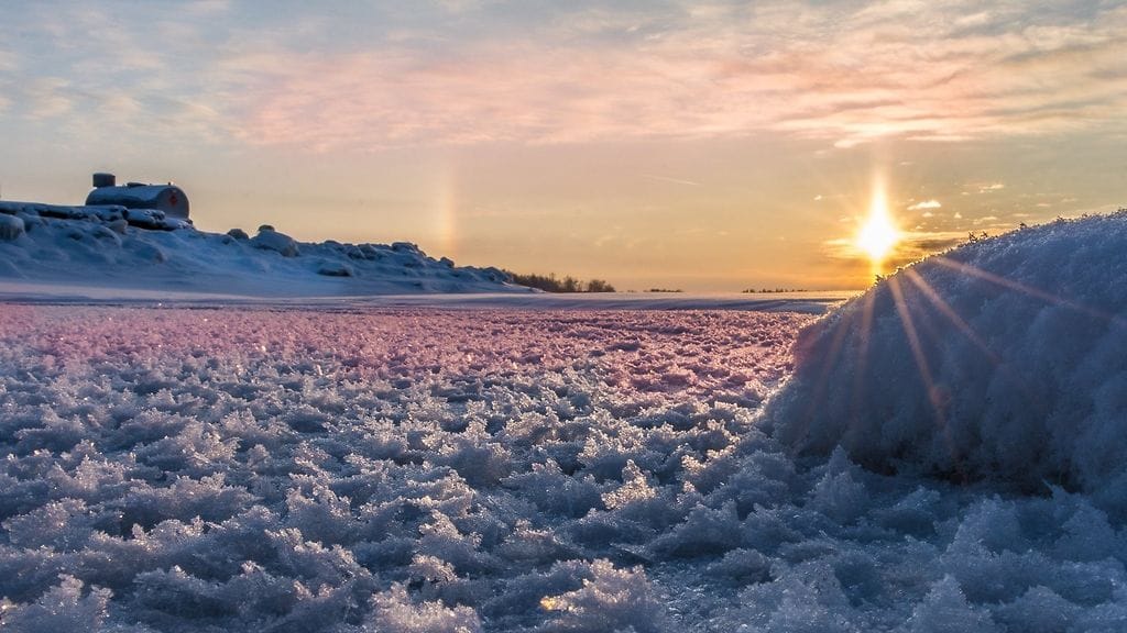 Kokkolan Ykspihlajan ranta pakkasessa 19. tammikuuta 2016. Kuva: Hannu Moilanen