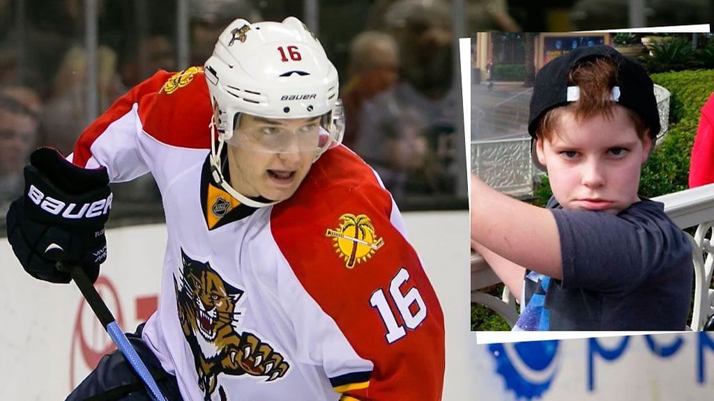 Aleksi Soini (pienessä kuvassa) pääsi tapaamaan Aleksander Barkovia.